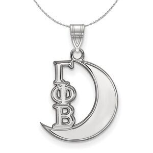 Sterling Silver Gamma Phi Beta Small Pendant Necklace - 24 Inch